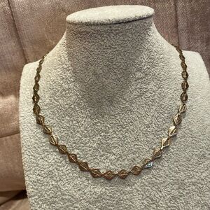 Dainty Gold Diamond Style Necklace 14” choker